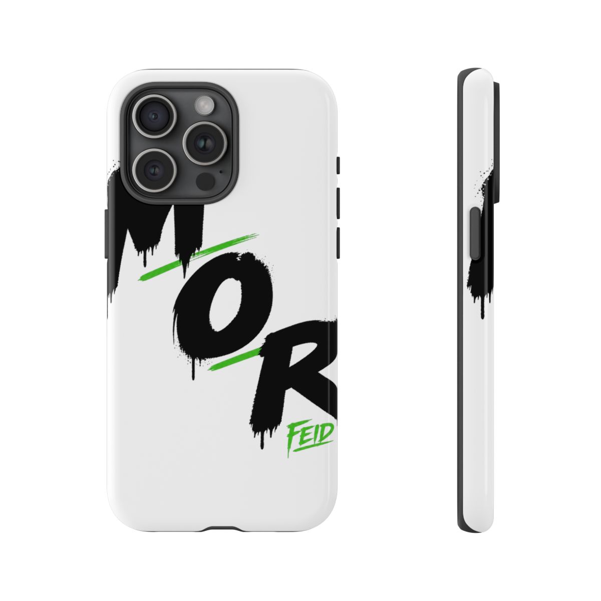 Feid " in smaller font beneath the last letter " Phone Case - alternate angle 3, merchandise