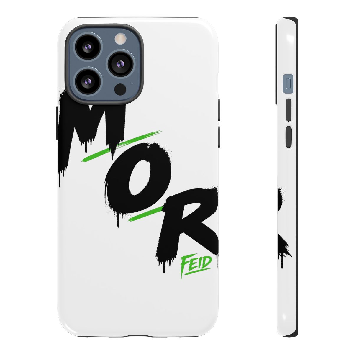 Feid " in smaller font beneath the last letter " Phone Case - alternate angle 2, merchandise