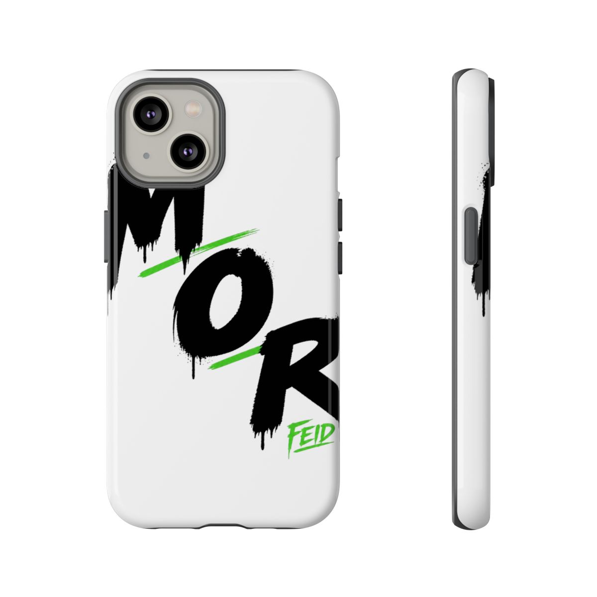Feid " in smaller font beneath the last letter " Phone Case - alternate angle 3, merchandise
