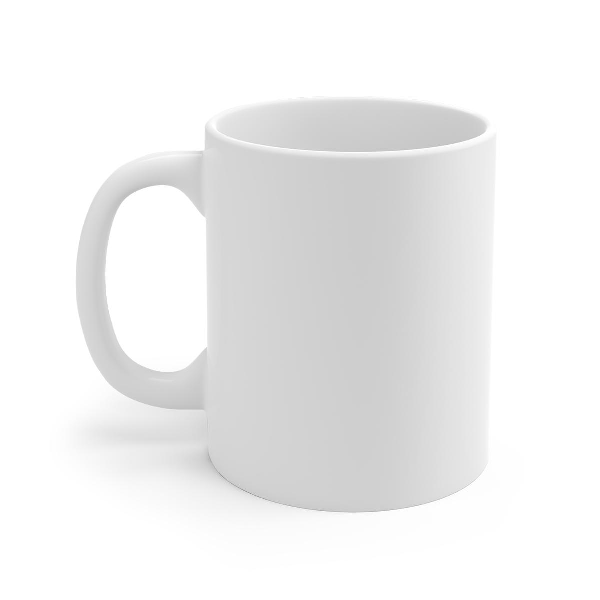 Feid " in smaller font beneath the last letter " White Mug - alternate angle 2, merchandise