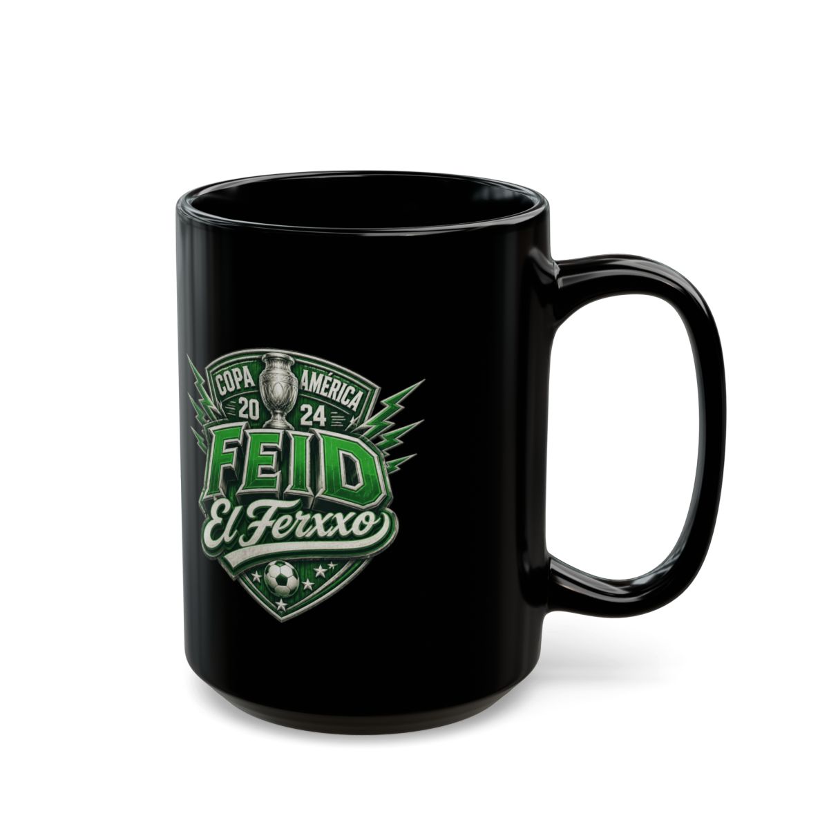 Feid "Copa América 2024" Black Mug - alternate angle 5, merchandise