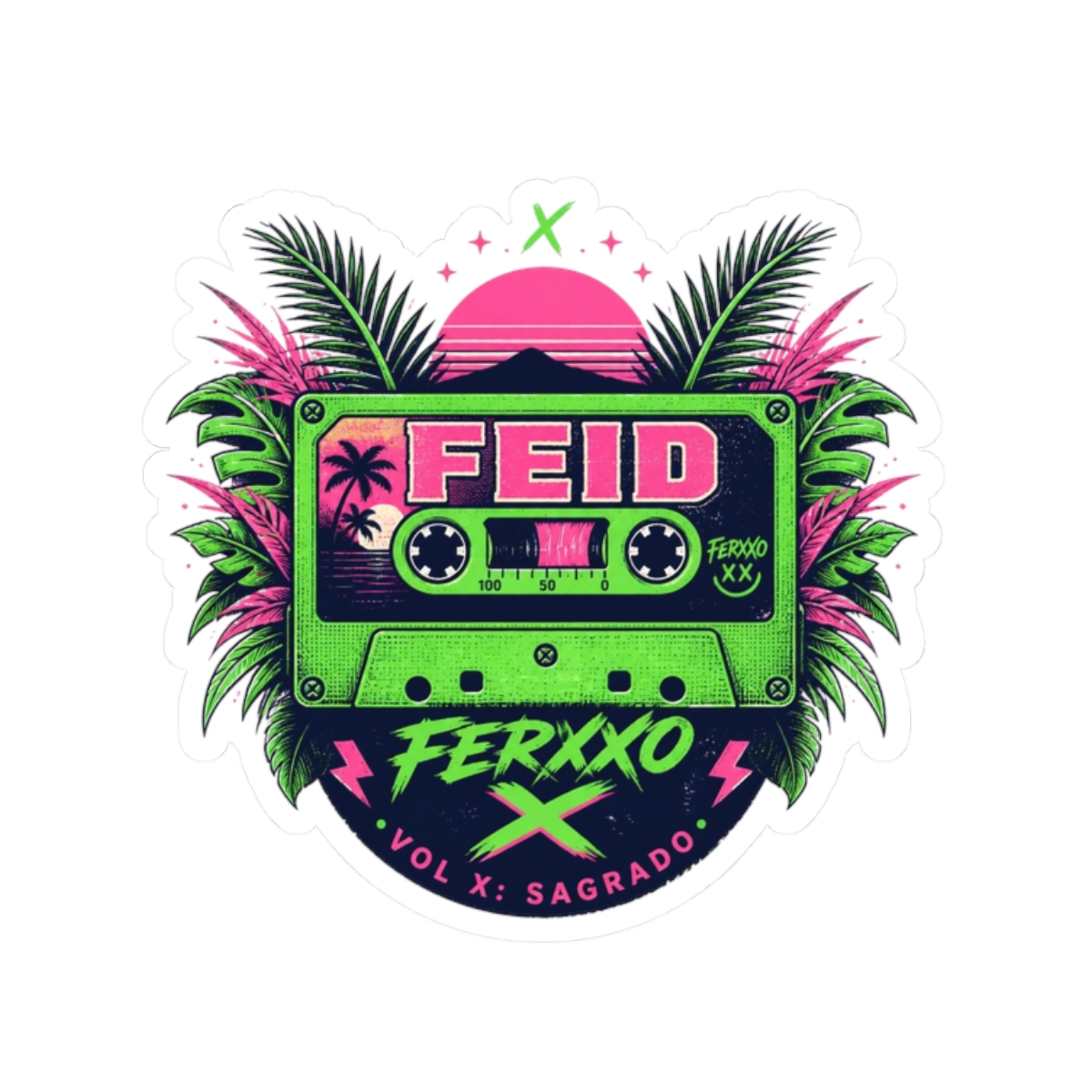 Feid "FERXXO VOL X: Sagrado." Sticker - Official Stickers merchandise
