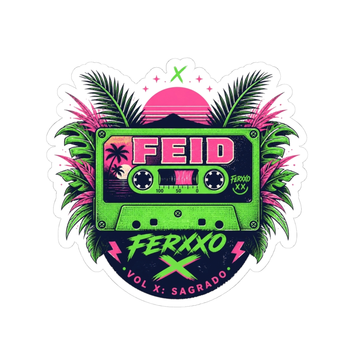 Feid "FERXXO VOL X: Sagrado." Sticker - Official Stickers merchandise