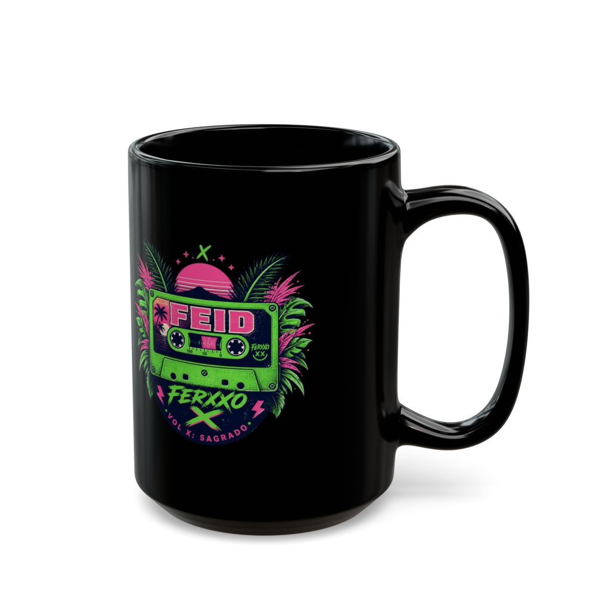 Feid "FERXXO VOL X: Sagrado." Black Mug - alternate angle 5, merchandise
