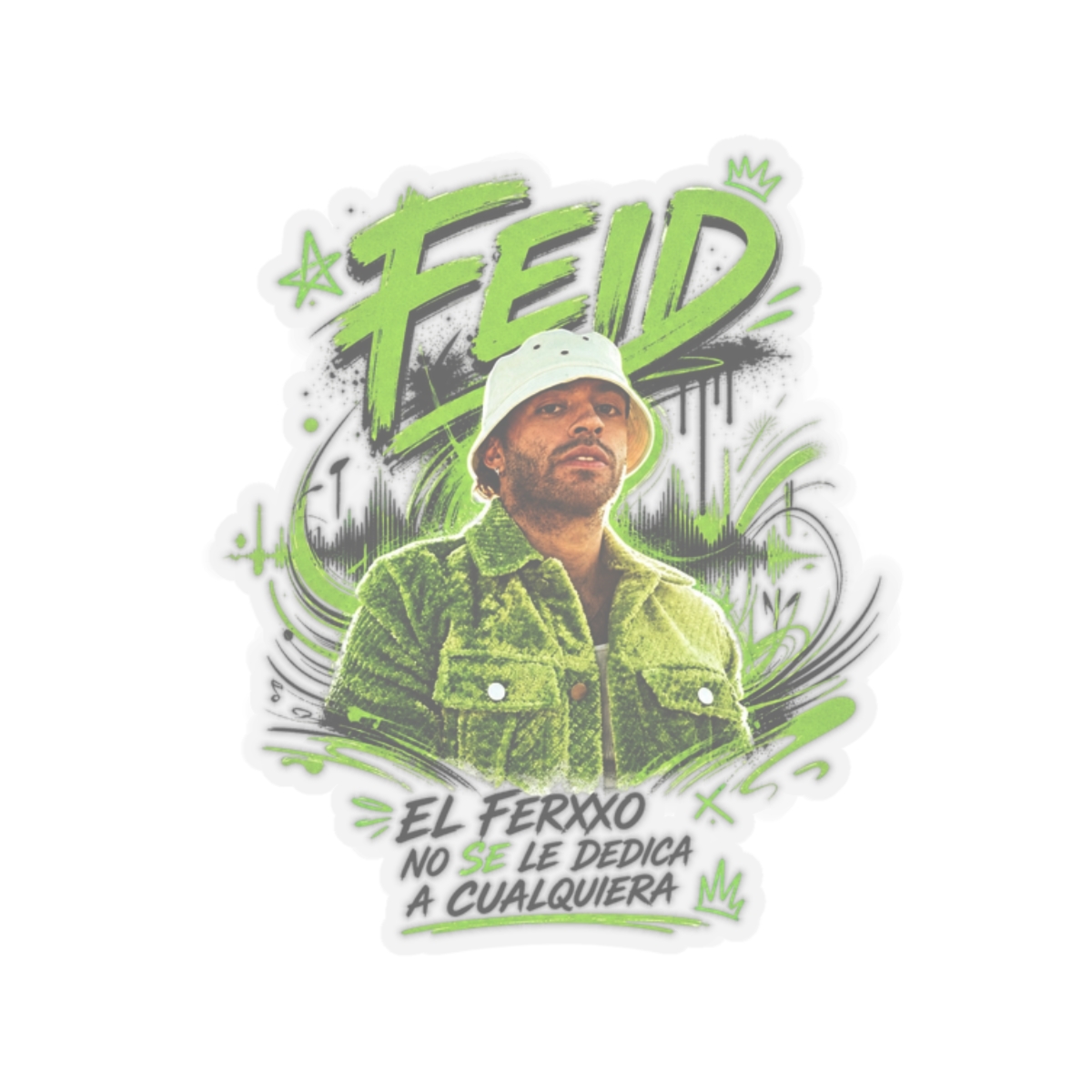 Feid Movement Face Must Remain Sticker - alternate angle 4, merchandise