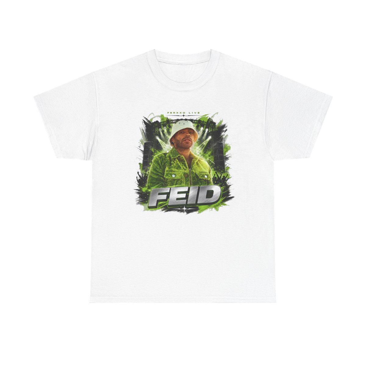 Feid " in bold sans-serif at the bottom. " Unisex Tee - alternate angle 2, merchandise