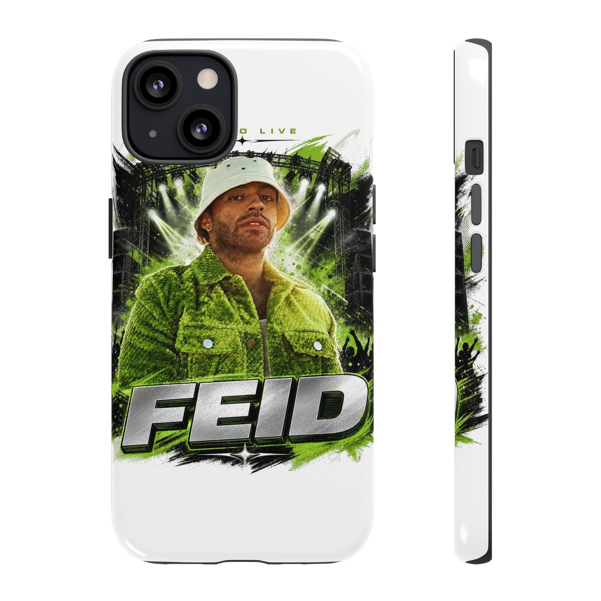 Feid " in bold sans-serif at the bottom. " Phone Case - alternate angle 1, merchandise