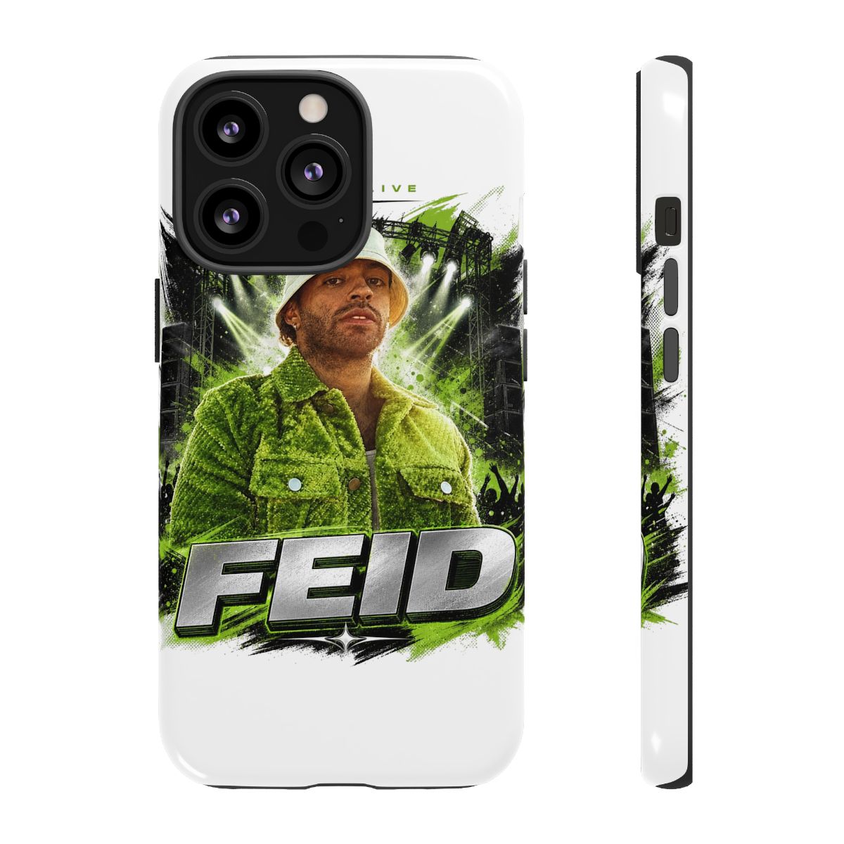 Feid " in bold sans-serif at the bottom. " Phone Case