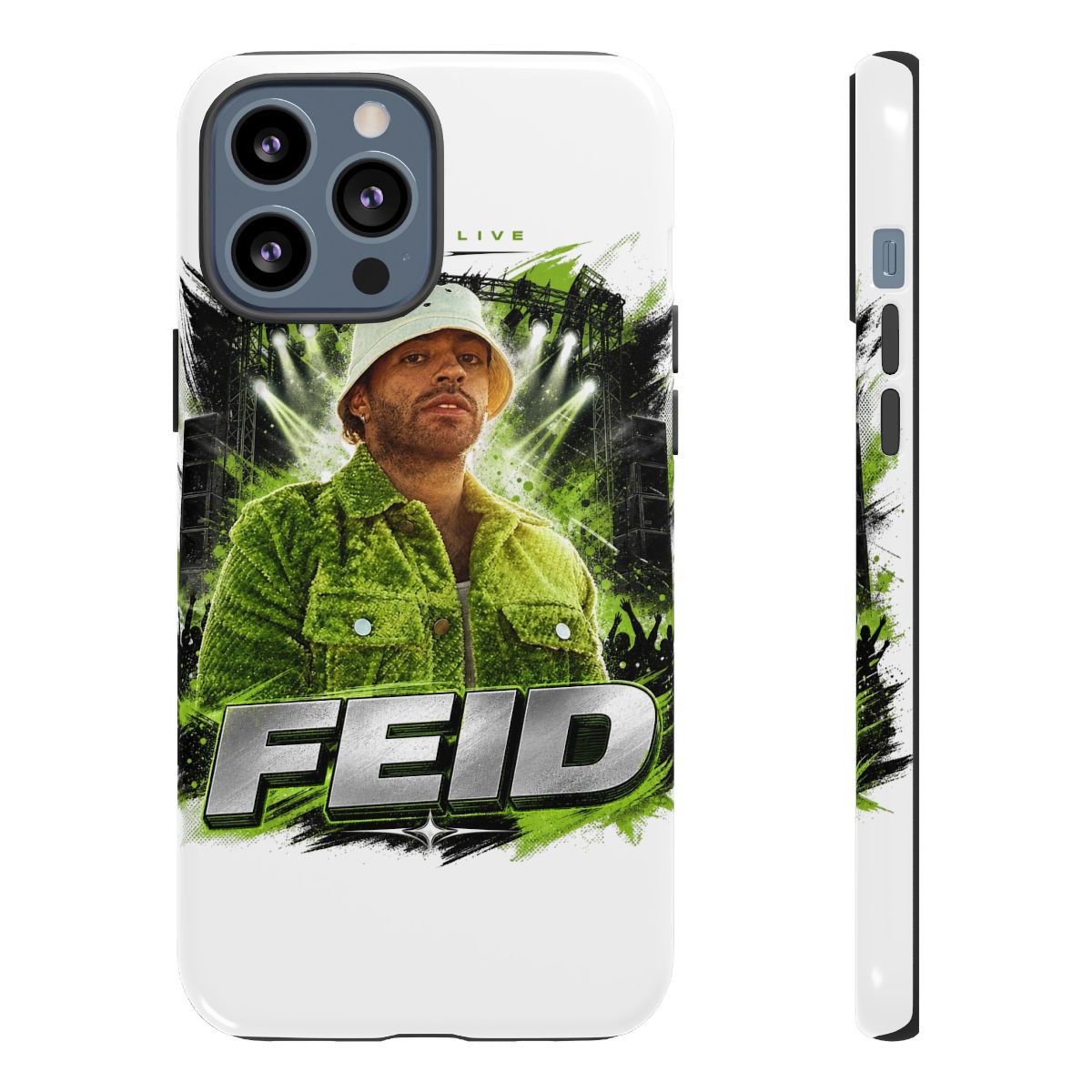 Feid " in bold sans-serif at the bottom. " Phone Case - alternate angle 2, merchandise