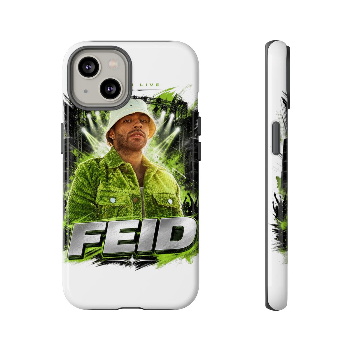 Feid " in bold sans-serif at the bottom. " Phone Case - alternate angle 3, merchandise