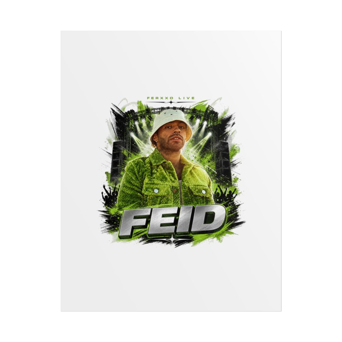 Feid " in bold sans-serif at the bottom. " Poster - alternate angle 1, merchandise