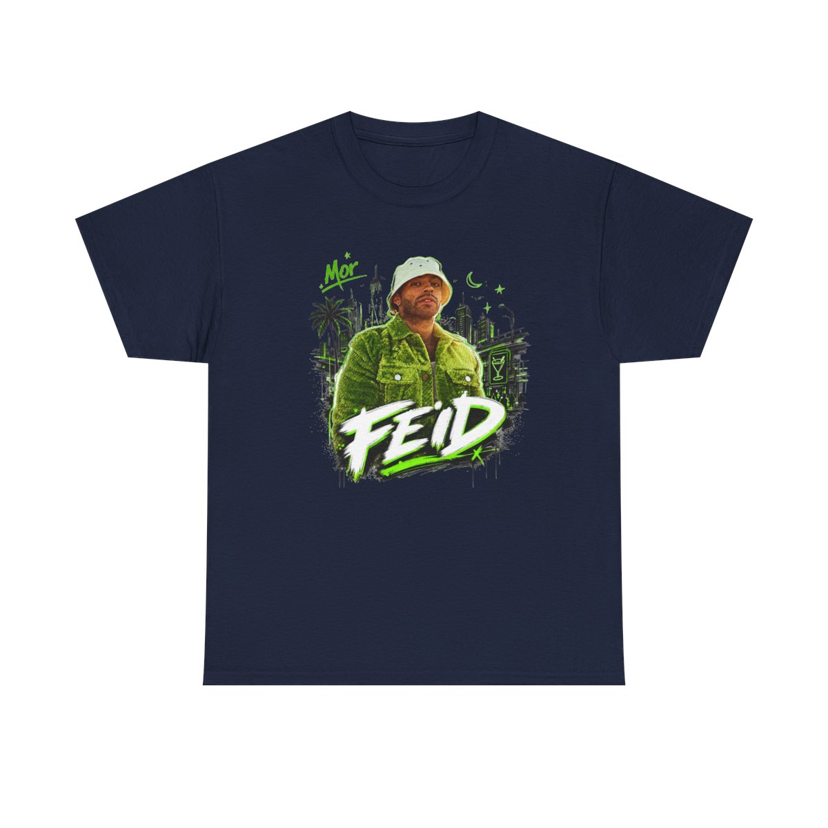 Feid " in bold handwritten font across the bottom. " Unisex Tee - alternate angle 3, merchandise