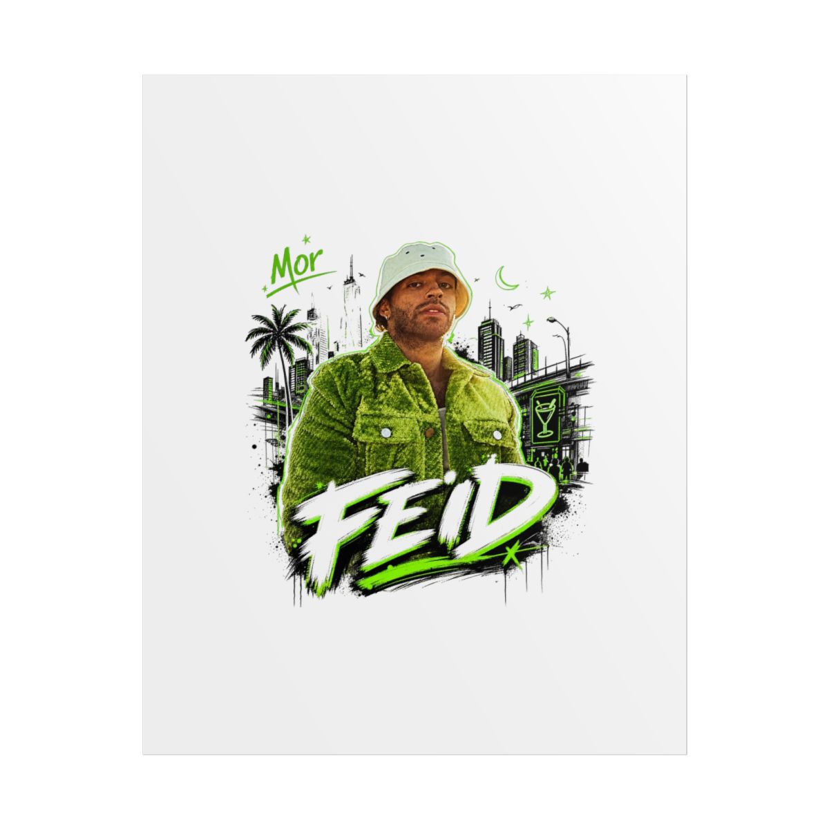 Feid " in bold handwritten font across the bottom. " Poster - Official Posters & Wall Art merchandise